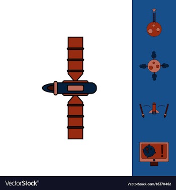 Collection of icons and space satellites vector image