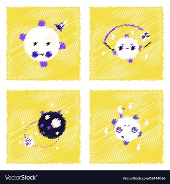 Collection of icons and space satellites vector image