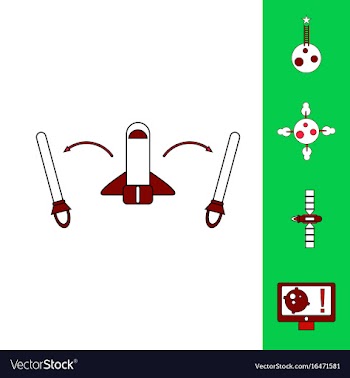 Collection of icons and space satellites vector image