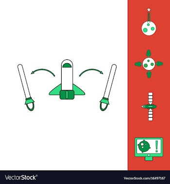 Collection of icons and space satellites vector image