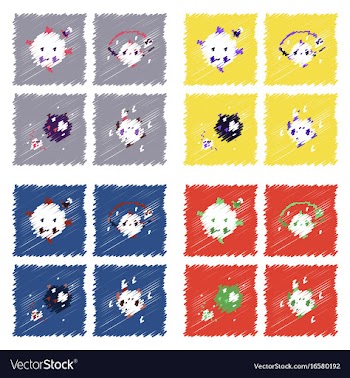 Collection of icons and space satellites vector image