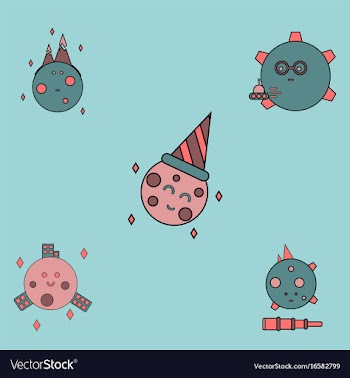 Collection of icons and space satellites vector image