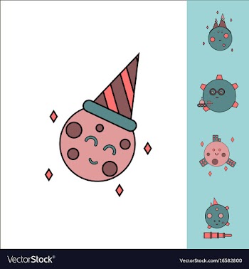 Collection of icons and space satellites vector image