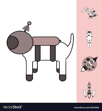 Collection of icons and space technology concept vector image