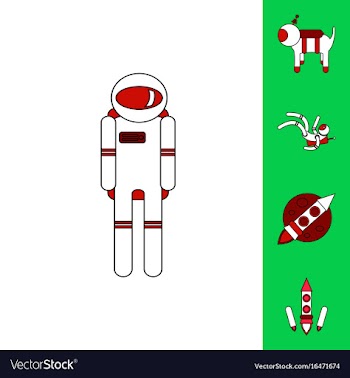 Collection of icons and space technology concept vector image