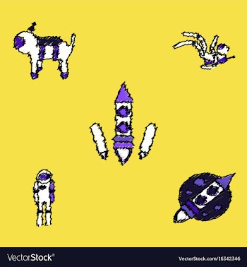 Collection of icons and space technology in vector image
