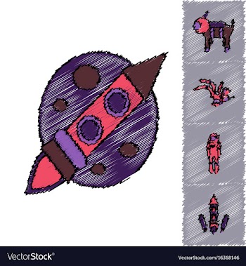 Collection of icons and space technology in vector image