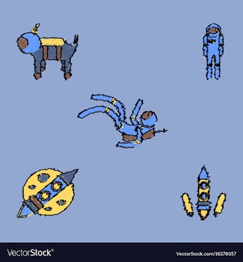 Collection of icons and space technology in vector image