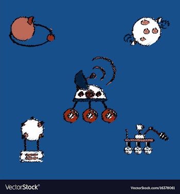 Collection of icons and space technology in vector image
