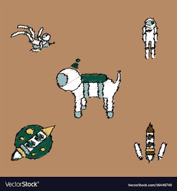 Collection of icons and space technology in vector image