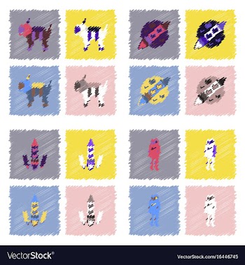 Collection of icons and space technology in vector image