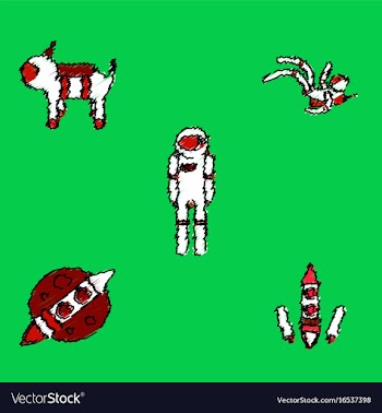 Collection of icons and space technology in vector image