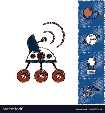 Collection of icons and space technology in vector image