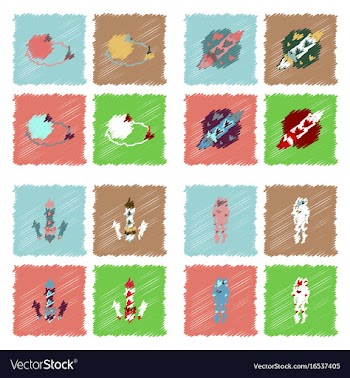 Collection of icons and space technology in vector image