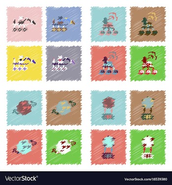 Collection of icons and space technology in vector image