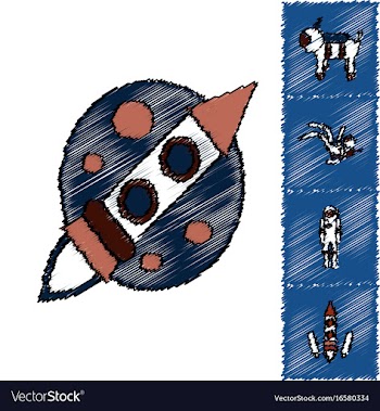 Collection of icons and space technology in vector image