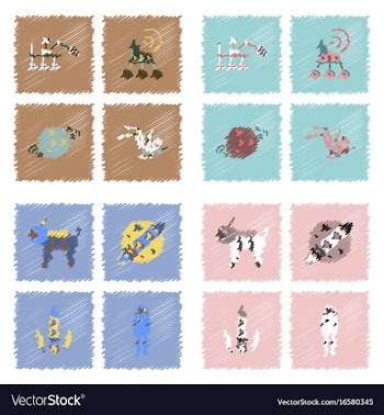 Collection of icons and space technology in vector image
