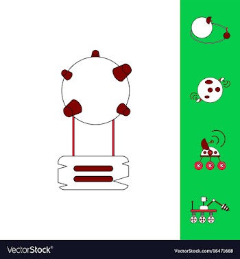 Collection of icons and space technology vector image