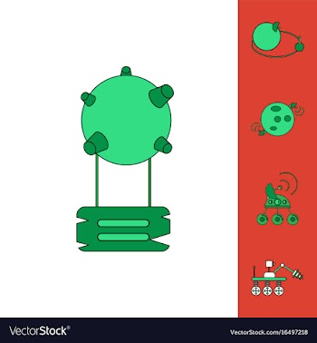 Collection of icons and space technology vector image