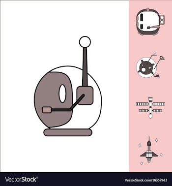 Collection of icons and space tools vector image