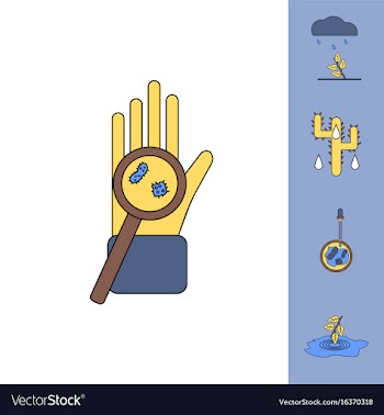 Collection of icons and spread of infection vector image