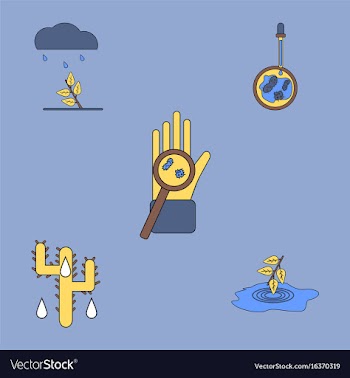 Collection of icons and spread of infection vector image