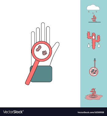 Collection of icons and spread of infection vector image
