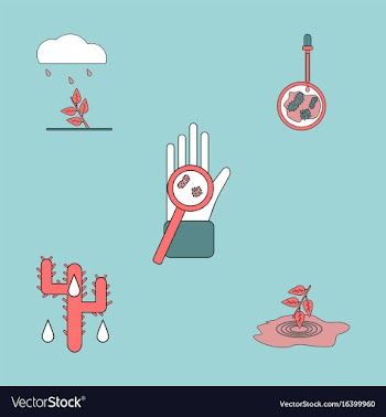 Collection of icons and spread of infection vector image