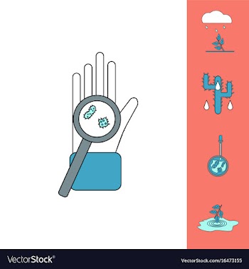 Collection of icons and spread of infection vector image