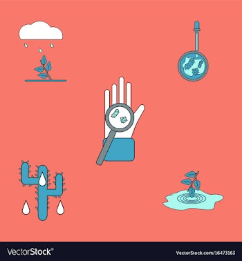 Collection of icons and spread of infection vector image