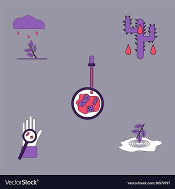 Collection of icons and spread of infection vector image