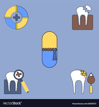 Collection of icons and teeth health vector image