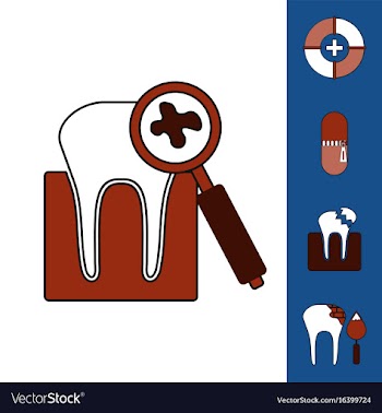 Collection of icons and teeth health vector image