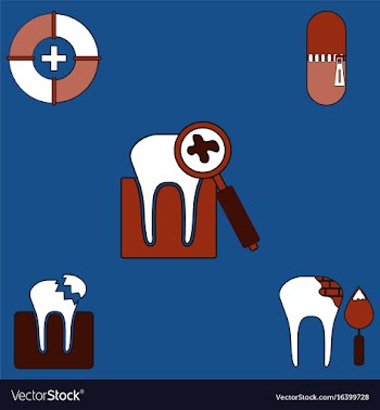 Collection of icons and teeth health vector image