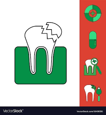 Collection of icons and teeth health vector image