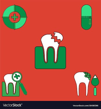 Collection of icons and teeth health vector image