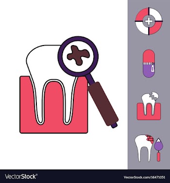 Collection of icons and teeth health vector image