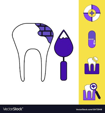 Collection of icons and teeth health vector image