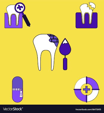 Collection of icons and teeth health vector image