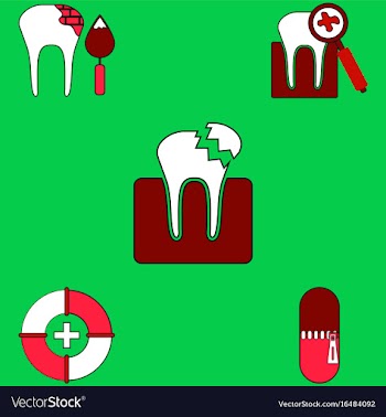Collection of icons and teeth health vector image