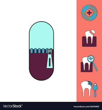Collection of icons and teeth health vector image