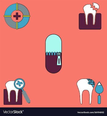 Collection of icons and teeth health vector image