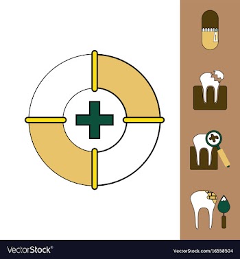Collection of icons and teeth health vector image