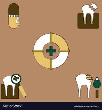Collection of icons and teeth health vector image