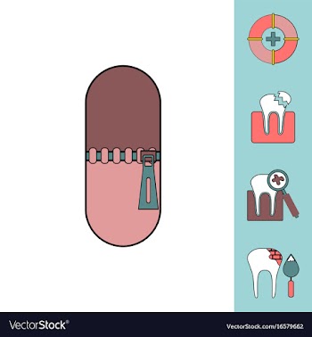 Collection of icons and teeth health vector image