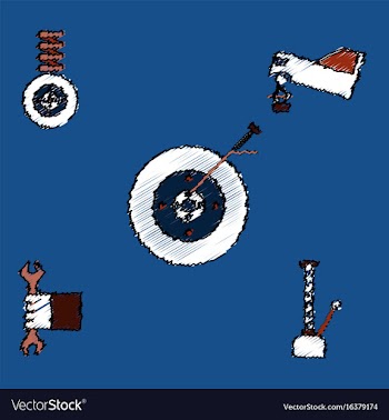 Collection of icons and vehicle parts in hatching vector image