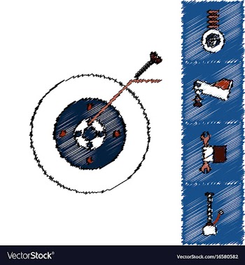 Collection of icons and vehicle parts in hatching vector image