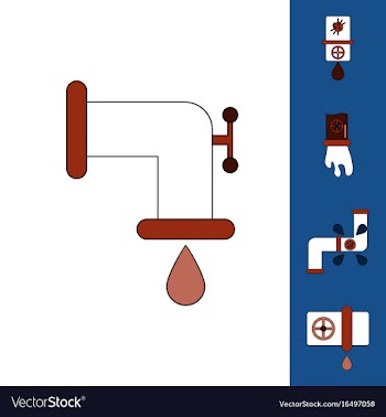 Collection of icons and water pipes vector image