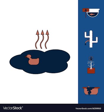 Collection of icons and water scarcity vector image
