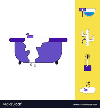 Collection of icons and water scarcity vector image